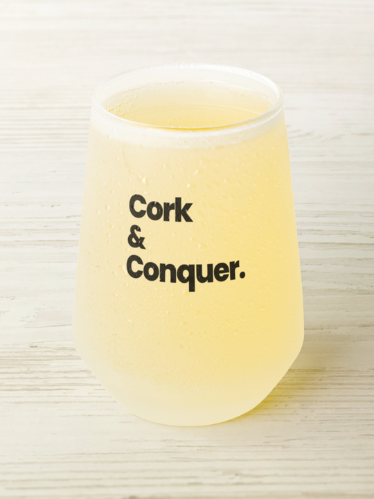 Cork & Conquer Wine Glass