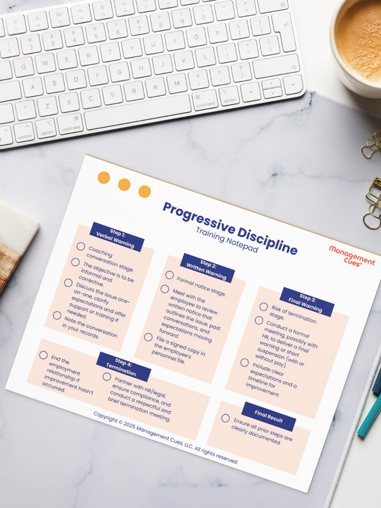 Progressive Discipline Training Notepad